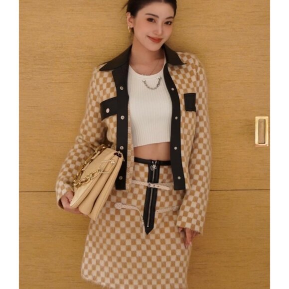 Louis Vuitton 2024 Color-block checkered wool casual skirt - Picture 8 of 8